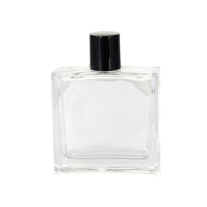 Flacon de parfum rectangle de 100 ml avec couvercle noir flacon de parfum à fond épais