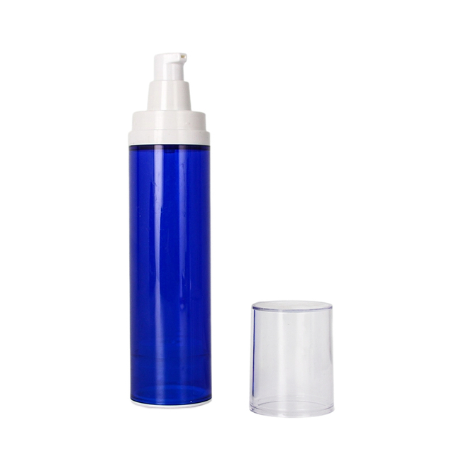 Bouteille de lotion en plastique de massage bleu pour le voyage