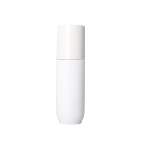 Flacon de lotion en verre blanc opale avec distributeur à pompe