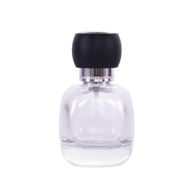 Bouteille en verre de parfum de luxe de 20 ml avec capuchon noir