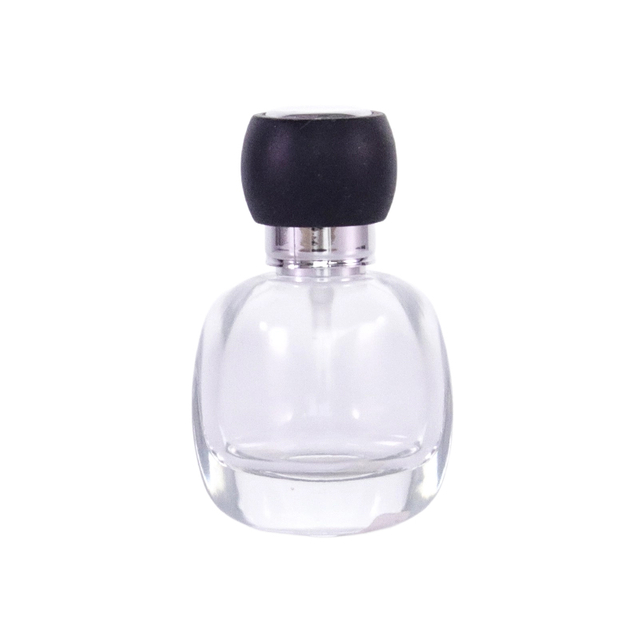 Bouteille en verre de parfum de luxe de 20 ml avec capuchon noir