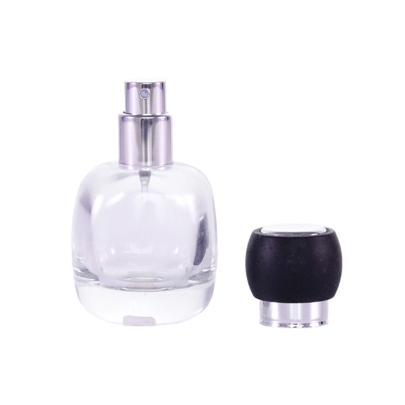 Bouteille en verre de parfum de luxe de 20 ml avec capuchon noir