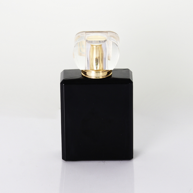 Élégant flacon de parfum en verre vaporisateur de Cologne noir et or