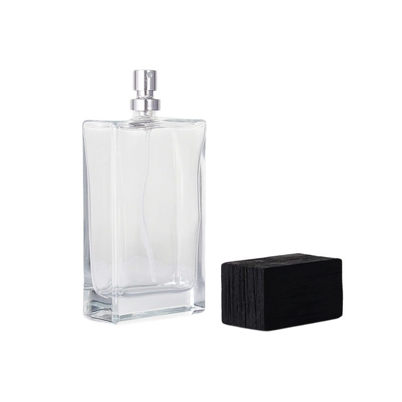 Bouteille en verre de parfum carrée portable