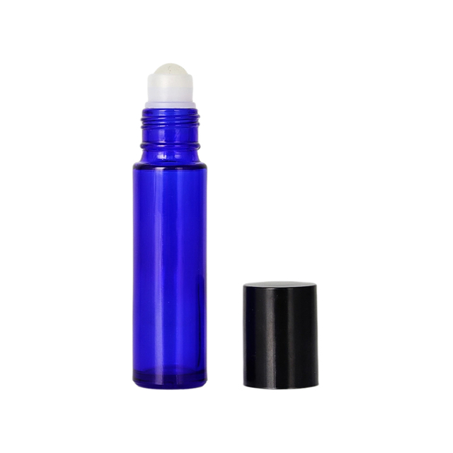 Bouteille d'huile essentielle en verre bleu de 15 ml pour un usage quotidien