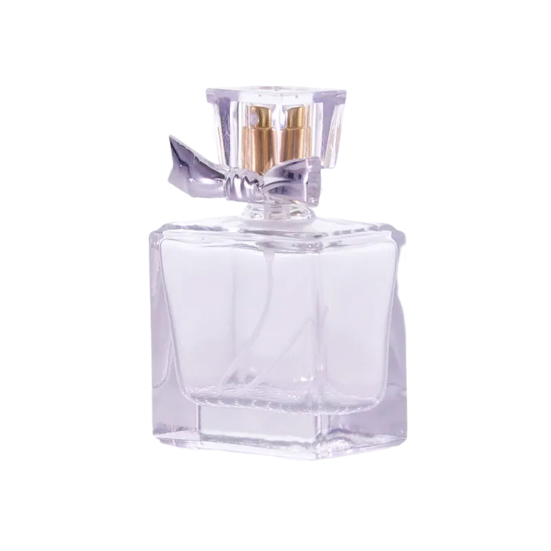 Flacon de parfum en verre unique de 50 ml avec bouchon à fleurs