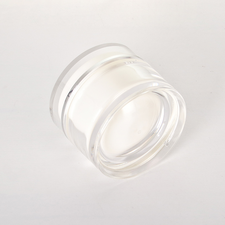 Pots acryliques haut de gamme de 15 ml 30 ml 50 ml 100 ml avec couvercle à vis blanc et intérieur en PP