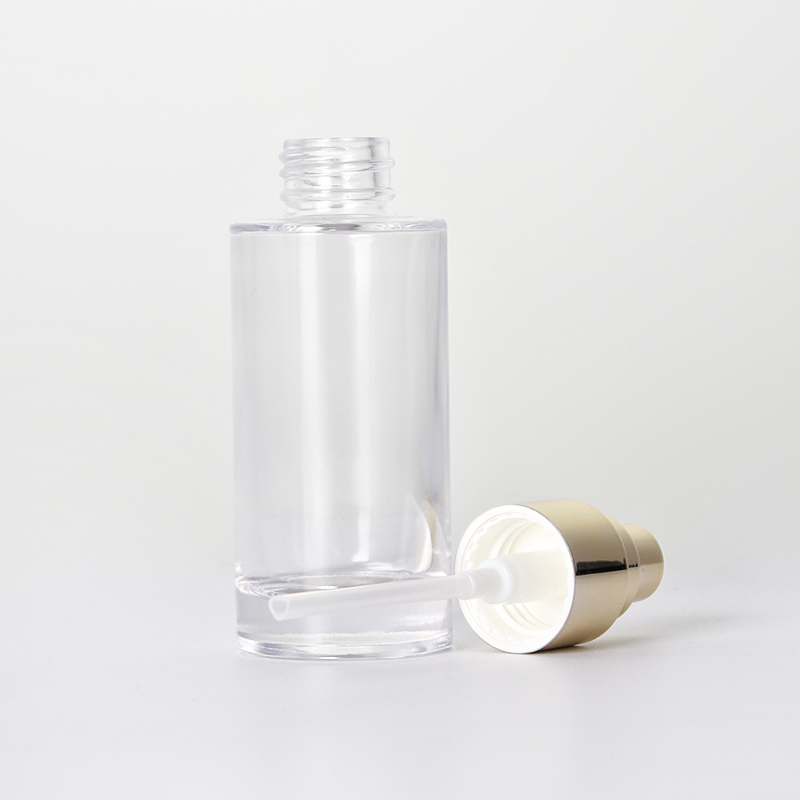 Emballage de bouteille de lotion en verre transparent de 150 ml