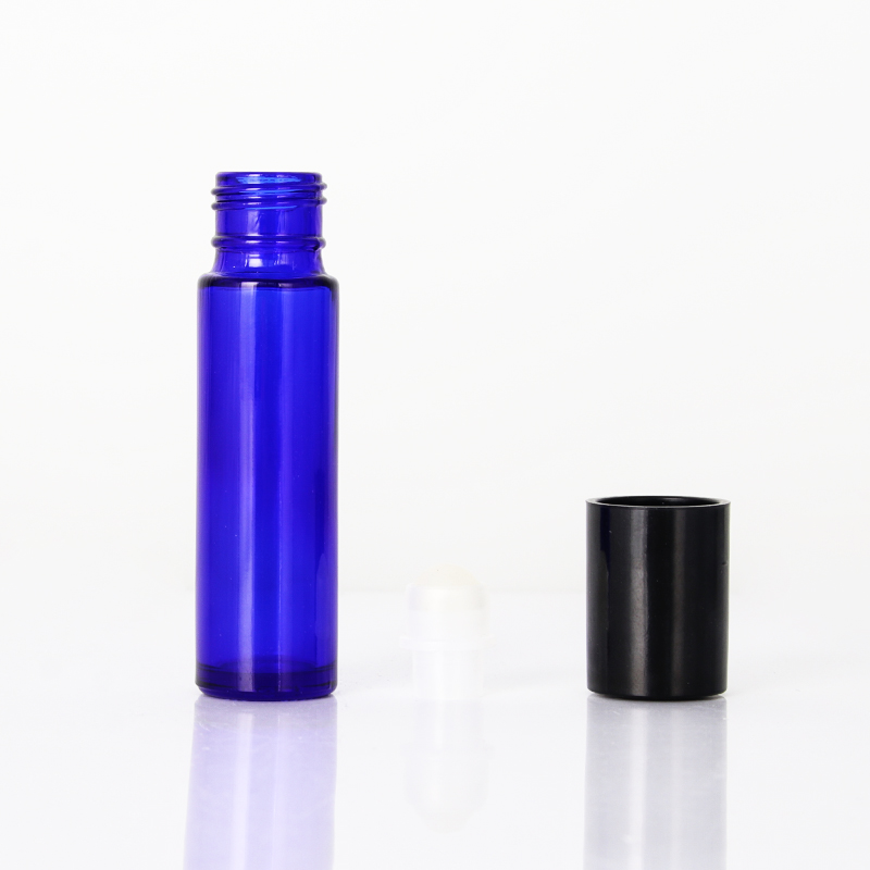 Bouteille d'huile essentielle en verre bleu de 15 ml pour les cosmétiques